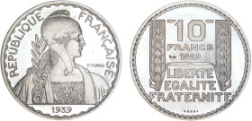 10 FRANCS
10 FRANCS ESSAI de Turin (30 mm)
1939 - FDC 65 (FDC)
Cupro-nickel - Très Rare !!, 14,13g


G 802a, GEM 174
 - CUPRO-NICKEL - 14,13g
...