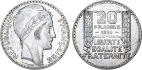 20 FRANCS
20 FRANCS type Turin (argent)
1936 - SUP 50 (SUP-)
Rare !


G 852, F 400, KM# 879
 - ARGENT - 
 ------------------------------------...