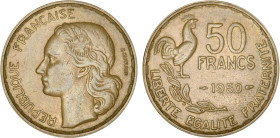 50 FRANCS
50 FRANCS type Guiraud
1950 - TTB 40 (TTB+)
Rare !


G 880, F 425, KM# 918
 - CUPRO-ALUMINIUM - 
 ----------------------------------...