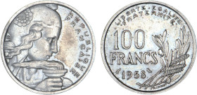 100 FRANCS
100 FRANCS (Cochet)
1958 - TTB 45 (TTB++)
Chouette - Rare !


G 897, F 450, KM# 919
 - CUPRO-NICKEL - 
 ---------------------------...