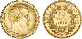10 FRANCS OR
10 FRANCS or, Napoléon III tête nue, petit module, tranche lisse
1854 A - SUP 58 (SUP)
Rare !


G 1013, F 505, KM# 784-2
PARIS - O...