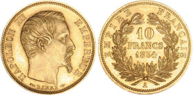 5 FRANCS OR
10 FRANCS or, Napoléon III tête nue, petit module, tranche cannelée
1854 A - SUP 58 (SUP)
Rare ! - légère griffure


G 1013, F 505A,...