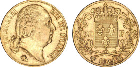 20 FRANCS OR
20 FRANCS or, Louis XVIII buste nu
1824 MA - TTB 40 (TTB+)
Rarissime !!!


G 1028, F 519, KM# 712, Fr# 538-46
MARSEILLE - OR - 6,4...