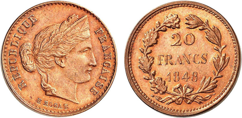 20 FRANCS OR
20 FRANCS or, concours de Rogat (ESSAI), variété avec le revers de...