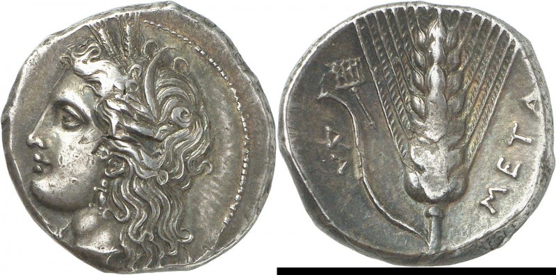 Lukanien: Metapont, Stater ca. 325-275 v. Chr., 7,93g. 20,2 mm, herrliche Patina...