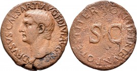 Drusus Minor (+ 23 n.Chr.): Drusus Minor +23: Bronze - As (unter Tiberius), Rom, Vs: Büste nach links, Rs: Schrift um RC, Kampmann 8.2 (Tiberius 26), ...