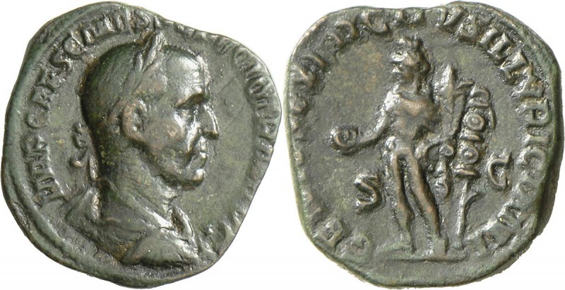 Traianus Decius (249 - 251): Traianus Decius 249-251: Sesterz, Rom, 15,54 g, RIC...