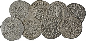 Armenien, Königreich: Levon I. 1198-1219: Tram o.J., Lot 8 Münzen. Sitzender König mit Zepter und Reichsapfel auf Thron, Rs. Kreuz zwischen zwei Löwen...