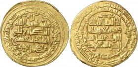 Ghaznawiden: Mahmud (Abu-Quasim ibn Sebuktekin) AH 388-421 / AD 998-1030, Dinar AH 389- Nishabur, 4,92 g, sehr schön-vorzüglich
 [taxed under margin ...