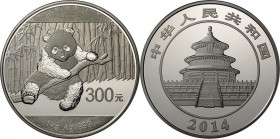 China - Volksrepublik: 300 Yuan 2014, Silber Panda, 1 kg 999/1000 Silber. Inklusive Zertifikat, Etui und Umverpackung.
 [taxed under margin system]
