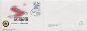 Kanada: Elizabeth II. 1952-, 10 Dollars 2000, 1/4 OZ Gold Maple Leaf mit Privy Mark EXPO 2000 Hannover. Verpackt als offizieller Numis-Brief mit Brief...