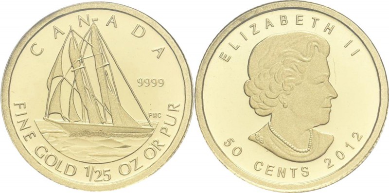 Kanada: Elizabeth II. 1952-,: 50 Cents 2012 Bluenose (Segel-Schoner / Fischfang-...