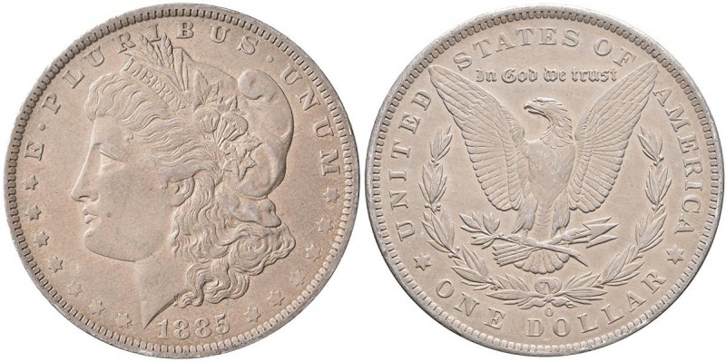 Vereinigte Staaten von Amerika: Morgan Dollar 1885 O, New Orleans, matte finish,...