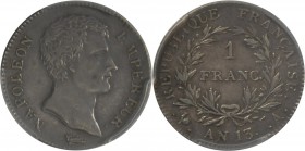 Frankreich: Napoleon I. 1804-1814: 1 Franc An 13 (1804/1805) A, Gadoury 443, im Holder von PCGS, Grading XF45 (vorzüglich).
 [taxed under margin syst...