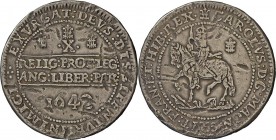 Großbritannien: Charles I. 1625-1649: ½ Pound (Halfpound) 1642 Oxford. 57,57 g. Davenport 3769, Druckstellen, sehr schön.
 [taxed under margin system...