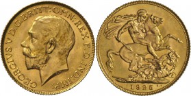 Großbritannien: George V. 1910-1936: Sovereign 1925, KM# 820. 7,99 g 917/1000 Gold. Klebereste, sonst vorzüglich.
 [plus 0 % VAT]