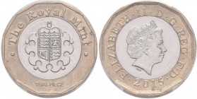 Großbritannien: One Pound 2015 Bimetallic, 12-sided Royal Mint Trial Piece, PCGS SP62.
 [taxed under margin system]