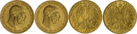 Österreich: Franz Joseph I. 1848-1916: 4 x 20 Kronen 1915 (NP), KM# 2818, Friedberg 509R. Je 6,76 g 900/1000 Gold. Vorzüglich. Insg. 4 Münzen.
 [plus...