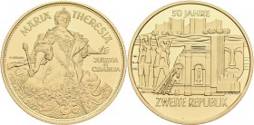Österreich: 2. Republik ab 1945: Lot 3 Goldmünzen, Serie 1000 Jahre Österreich - Millenium: 1000 Schilling 1993 Maria Theresia, Friedberg 918, 16,23 g...