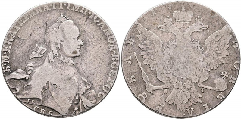Russland: Katharina II. die Große, 1762-1796: Rubel 176?, St. Petersburg, 21,9 g...