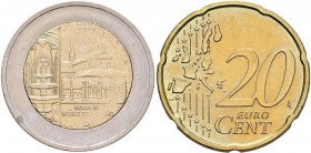 Deutschland: 20 Cent 2007 F (Stuttgart) Umlaufmünze ERROR COIN / Fehlprägung - Alte Europa Karte (old map). Die europäische Seite wurde 2007 nach der ...
