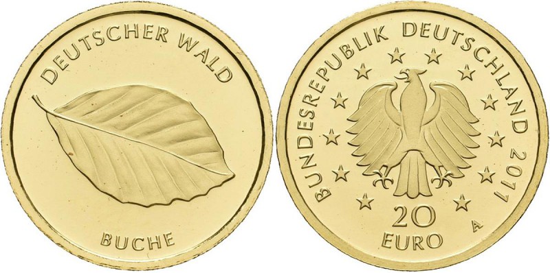 Deutschland: 5 x 20 Euro 2011 Buche (A,D,F,G,J), Serie Deutscher Wald. Jaeger 56...