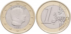 Monaco: Albert II. 2005-,: 1 Euro 2007 Umlaufmünze ERROR COIN / Fehlprägung - ohne Münzzeichen (Pessac). Die Monegasischen Münzen werden in Frankreich...