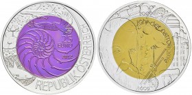 Österreich: Lot 5 Münzen a 25 Euro: 2009 Astronomie, 2010 Erneuerbare Energie, 2011 Robotik, 2012 Bionik und 2013 Tunnelbau. Münzen sind aus Silber-Ni...