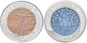 Österreich: Lot 5 Münzen a 25 Euro: 2009 Astronomie, 2010 Erneuerbare Energie, 2011 Robotik, 2012 Bionik und 2013 Tunnelbau. Münzen sind aus Silber-Ni...