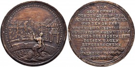 Altdeutschland und RDR bis 1800: Bronzemedaille 1784 von J.L. Oexlein, auf das Hochwasser an der Pegnitz, vgl. Erlanger 4, vgl. Slg. Erlanger 1160, 45...