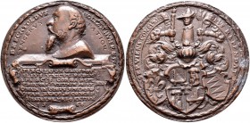 Altdeutschland und RDR bis 1800: Nürnberg: Bronzegußmedaille 1566, auf den Nürnberger Patrizier Berchthold Holzschuher 1511-1582, 54 mm, 102,8 g, sehr...