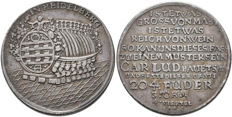 Baden: Pfalz-Kurfürstentum, Karl Ludwig, 1648-1680: Silbermedaille 1664, unsigni...
