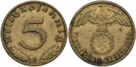 Drittes Reich: 5 Reichspfennig 1936 D , Jaeger 363, sehr schön.
 [taxed under margin system]