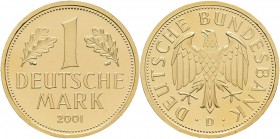 Bundesrepublik Deutschland 1948-2001 - Goldmünzen: Goldmark 2001 D (München), Jaeger 481, in Originalkapsel, 12,0 g, 999/1000 Gold. Stempelglanz.
 [p...