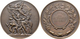 Medaillen alle Welt: Frankreich/Kolonien: Bronzemedaille 1888, von H. Dubois und F. Rude, auf das französische Militär und die Miliz, 68,35 mm, 131,3 ...