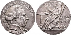 Medaillen alle Welt: Frankreich: Versilberte Bronzgußemedaille 1957, auf Jeann Anthelme Brillat-Savarin 1755-1826, französischer Schriftsteller und ei...