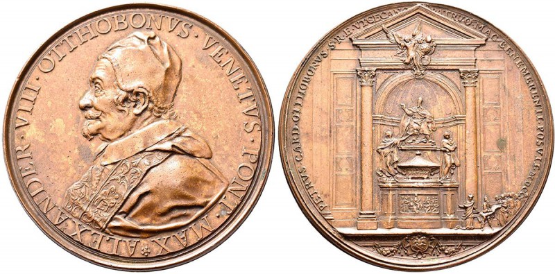 Medaillen alle Welt: Italien-Kirchenstaat, Alexander VIII. 1689-1691: Bronzemeda...