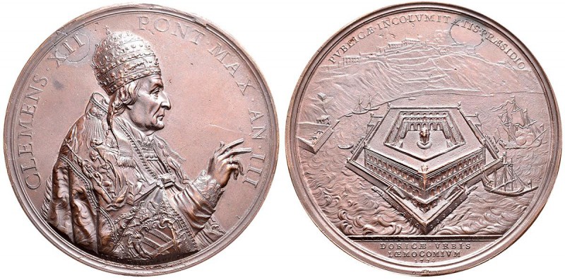 Medaillen alle Welt: Italien-Kirchenstaat, Clemens XII. 1730-1740: Bronzemedaill...