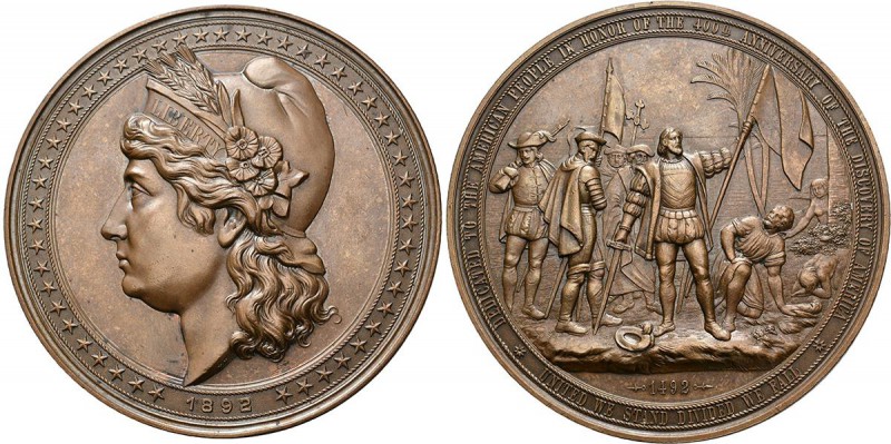 Medaillen alle Welt: USA: Bronzemedaille 1892 von W. Mayer, Stuttgart, auf die 4...