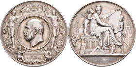 Medaillen Deutschland: Brandenburg-Preussen, Wilhelm I. 1861-1888: Silbermedaille o. J. (ca. 1882) von Karl Schwenzer, nach einem Entwurf von E. Bende...