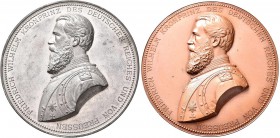 Medaillen Deutschland: Brandenburg-Preussen, Wilhelm I. 1861-1888: Lot 3 Stück, Versilberte Weißmetallmedaille 1880 von Karl Schwenzer, auf die Intern...