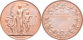 Medaillen Deutschland: Hanau: Bronzemedaille o. J. von Karl Schwenzer, Preismedaille der Königlichen Zeichenakademie zu Hanau, Klein 1987 (Schwenzer) ...