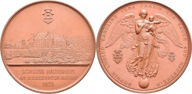 Medaillen Deutschland: Haunsheim (Bei Dillingen an der Donau): Bronzemedaille 1873, von Karl Schwenzer, auf die Geburt von Sophie Louise Karoline Irma...