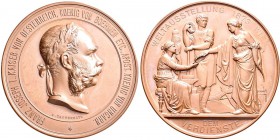 Medaillen Deutschland: Haus Habsburg, Franz Joseph I. 1848-1916: Lot 2 Stück, Bronzene Preismedaille 1873 der Wiener Weltausstellung, von Karl Schwenz...