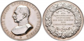 Medaillen Deutschland: Oldenburg, Friedrich August 1900-1918:Lot 2 Stück, Silbermedaille o. J. unsigniert, von Karl Schwenzer und Richard Knauer, Präm...