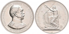 Medaillen Deutschland: Otto von Bismarck 1815-1898: Silbermedaille o. J. (1896/1897) von Karl Schwenzer, Av. Brustbild in Uniform nach rechts, Rv: Sit...