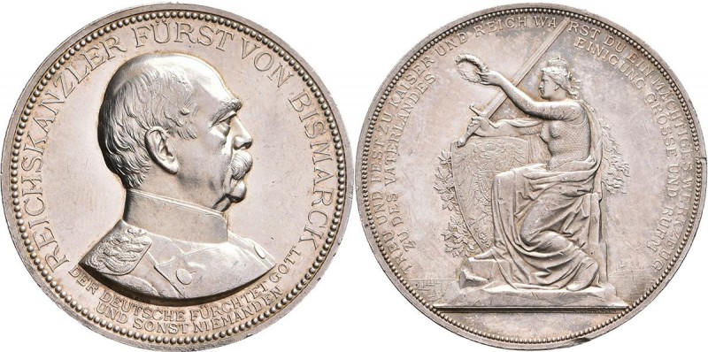 Medaillen Deutschland: Otto von Bismarck 1815-1898: Lot 2 Stück, Silbermedaille ...
