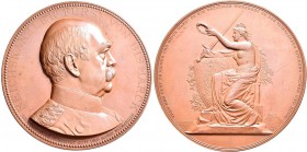 Medaillen Deutschland: Otto von Bismarck 1815-1898: Große Bronzemedaille o. J. (1896/1897) von Karl Schwenzer, Av. Brustbild in Uniform nach rechts, R...