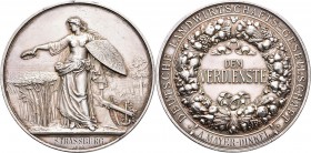 Medaillen Deutschland: Straßburg: Silberne Prämienmedaille o.J. (Gravur 1890) von Karl Schwenzer, der Deutschen Landwirtschafts-Gesellschaft. Av: Germ...