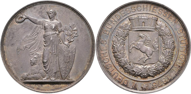 Medaillen Deutschland: Stuttgart: Silbermedaille 1875 von Karl Schwenzer, auf da...